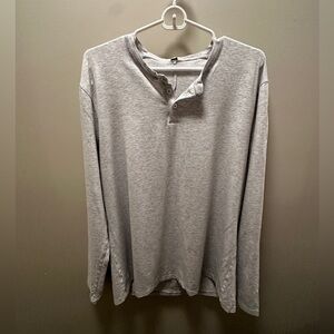 Lululemon Light Gray Long Sleeve Henley Shirt